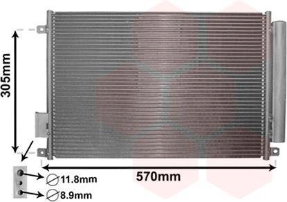 Радиатор кондиционера FIAT 500, PANDA/ FORD KA Van Wezel 17005347 (фото 1)
