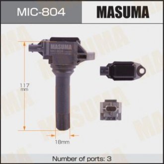 Котушка зажигания Subaru Forester, Legacy 2.0, 2.5 (12-) Masuma MIC804 (фото 1)