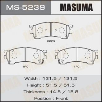 Колодка тормозная передняя Masuma MS5239 (фото 1)
